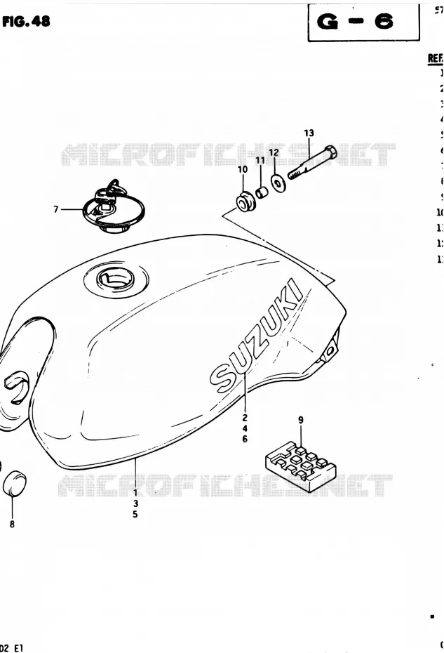 RESERVOIR D'ESSENCE (MODELE Z) Suzuki MOTO 450 GS-E 1982  GS450EZ