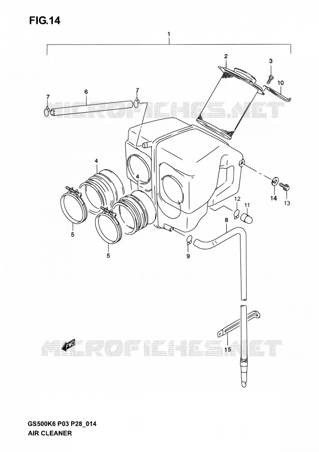FILTRE A AIR Suzuki MOTO 500 GS-E 2003  GS500 K3 (P03,P28,P33)