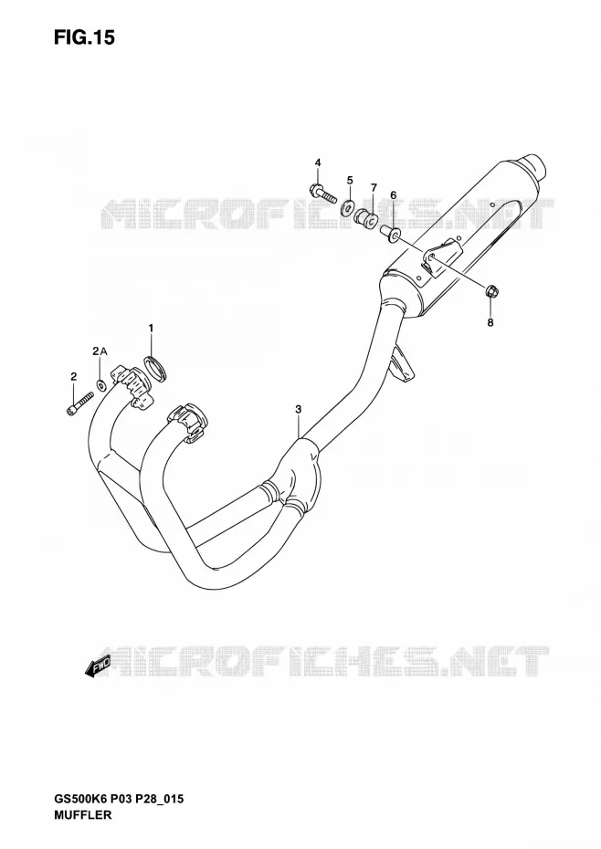 SILENCIEUX Suzuki MOTO 500 GS-E 2003  GS500 K3 (P03,P28,P33)