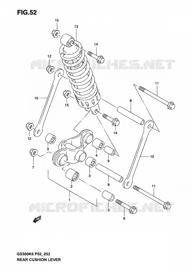 BIELLETTE D'AMORTISSEUR (MODELE K3) Suzuki MOTO 500 GS-E 2003  GS500 K3 (P19,P24,P54)