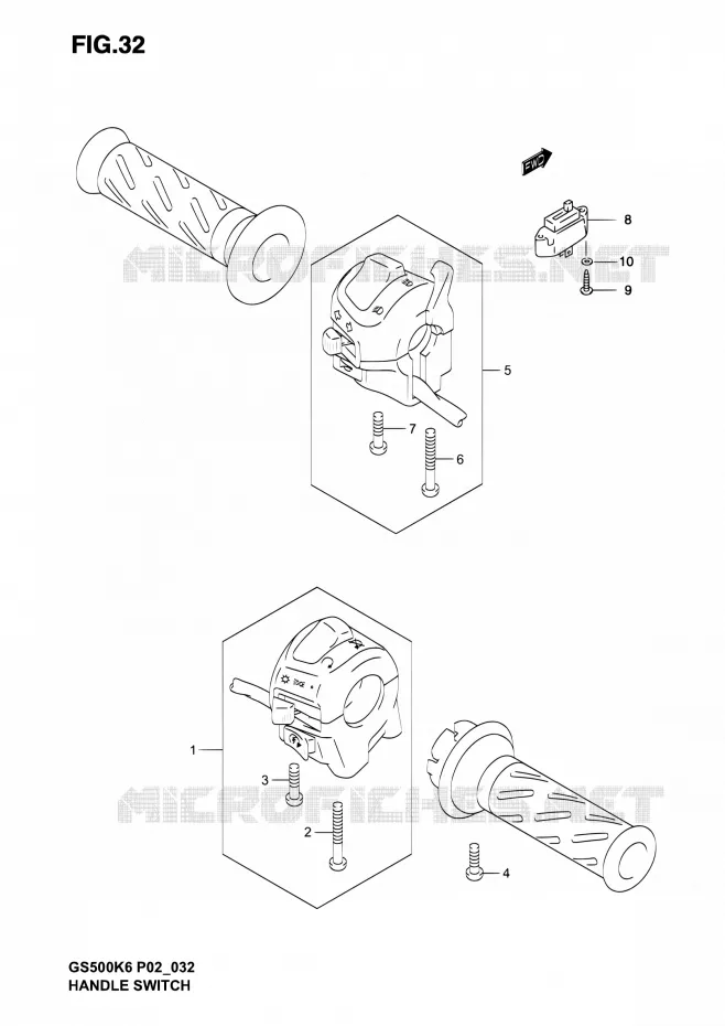 COMMODOS (MODELE K4/K5) Suzuki MOTO 500 GS-E 2004  GS500 K4 (P02,P19,P24,P54)