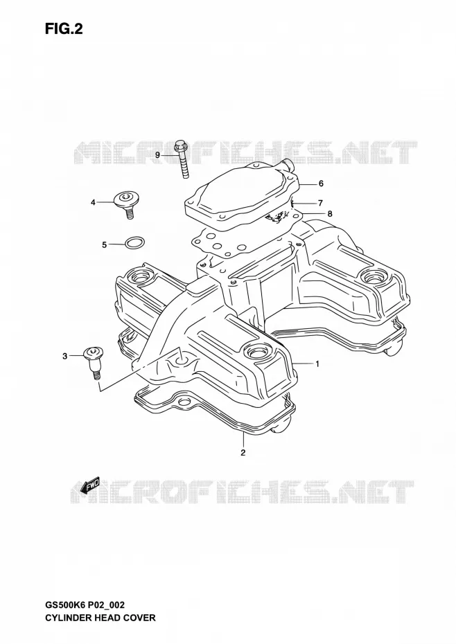 COUVRE CULASSE Suzuki MOTO 500 GS-E 2004  GS500 K4 (P02,P19,P24,P54)