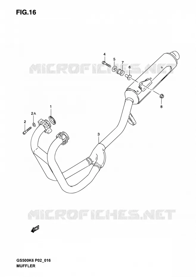 SILENCIEUX Suzuki MOTO 500 GS-E 2004  GS500 K4 (P02,P19,P24,P54)