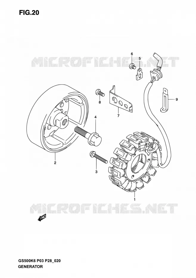 ALTERNATEUR Suzuki MOTO 500 GS-E 2004  GS500 K4/GS500F K4 (P03,P28,P33)