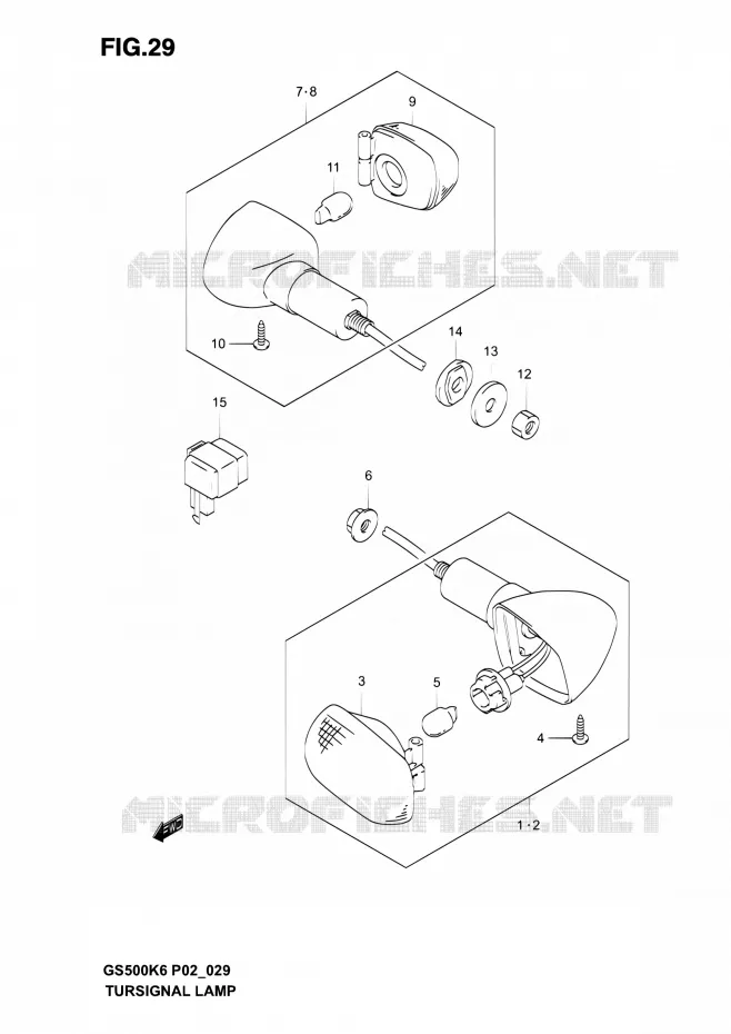 CLIGNOTANTS (GS500K3 P24) Suzuki MOTO 500 GS-E 2006  GS500 K6 (P02,P19,P24,P54)
