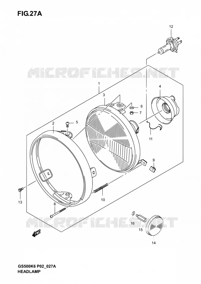 PHARE (GS500K4/K5/K6 P24) Suzuki MOTO 500 GS-E 2006  GS500 K6 (P02,P19,P24,P54)