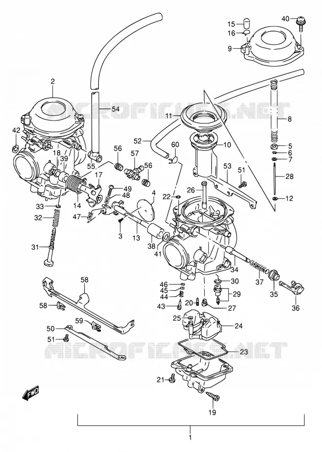 CARBURATEUR (MODELE R) Suzuki MOTO 500 GS-E 1994  GS500E R/GS500EU R (E02,E04,P09,E18,E21,E22,E24,E25,E34,E37,E39,E53)