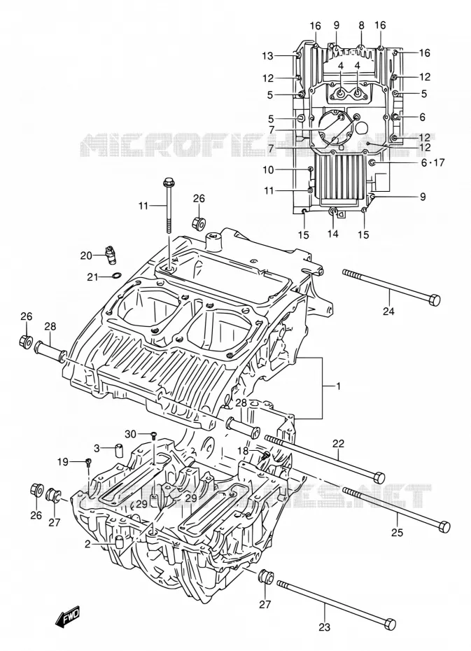 CARTER Suzuki MOTO 500 GS-E 1994  GS500E R/GS500EU R (E02,E04,P09,E18,E21,E22,E24,E25,E34,E37,E39,E53)