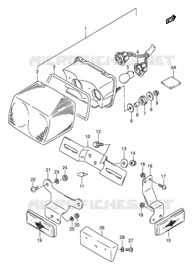 FEU ARRIERE (MODELE K/L/M/N/P/R/S) Suzuki MOTO 500 GS-E 1994  GS500E R/GS500EU R (E02,E04,P09,E18,E21,E22,E24,E25,E34,E37,E39,E53)