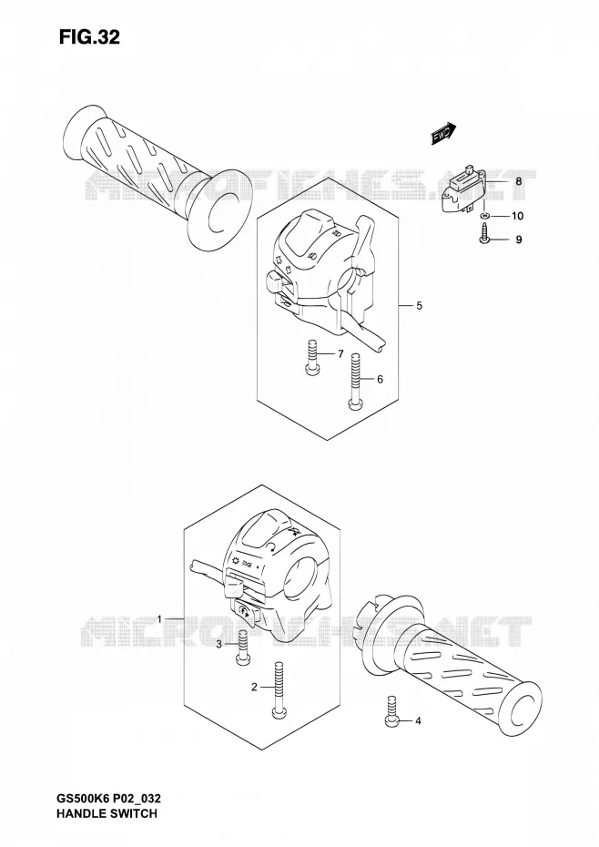 COMMODOS (MODELE K4/K5) Suzuki MOTO 500 GS-F 2004  GS500F K4 (P02,P19,P24,P54)