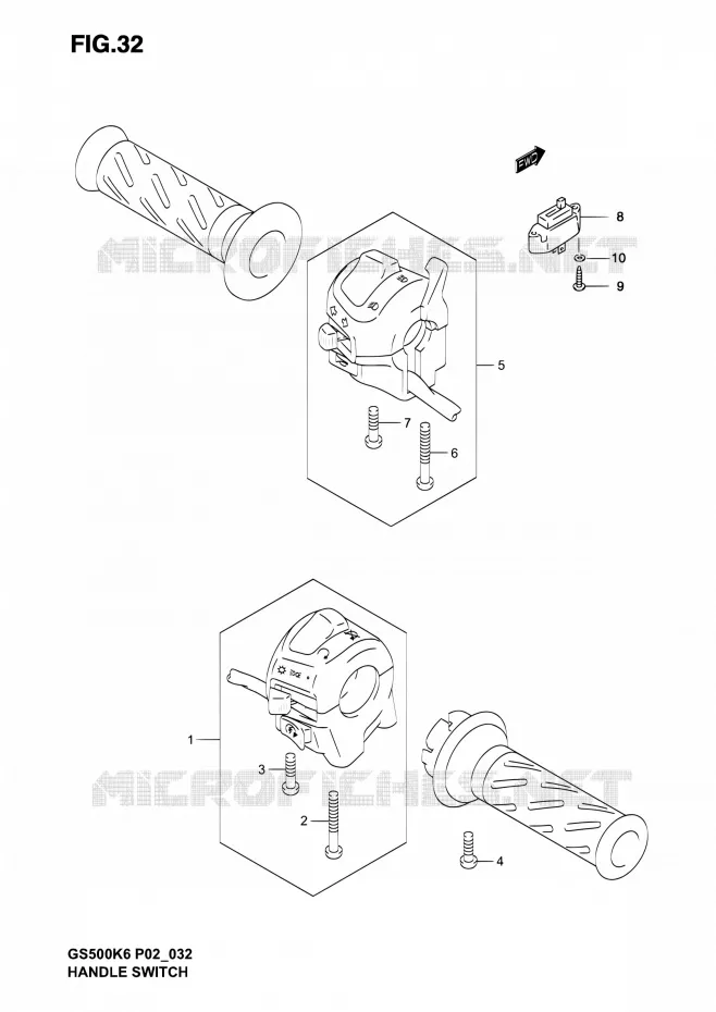 COMMODOS (MODELE K4/K5) Suzuki MOTO 500 GS-F 2005  GS500F K5 (P02,P19,P24,P54)