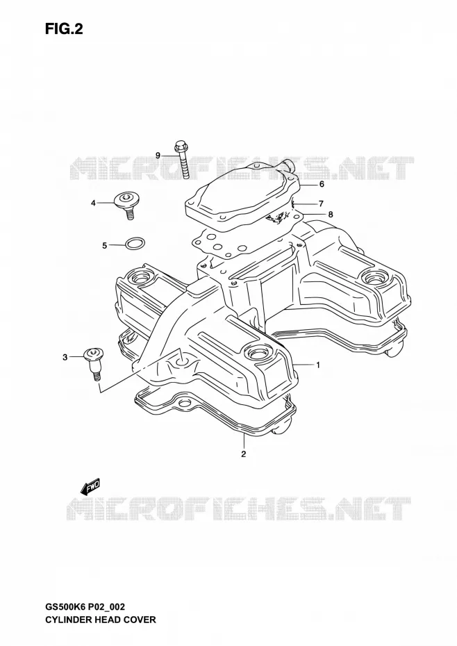 COUVRE CULASSE Suzuki MOTO 500 GS-F 2005  GS500F K5 (P02,P19,P24,P54)