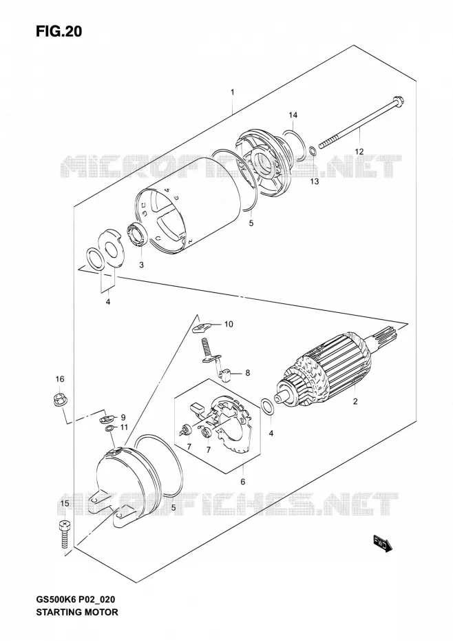 DEMARREUR Suzuki MOTO 500 GS-F 2005  GS500F K5 (P02,P19,P24,P54)