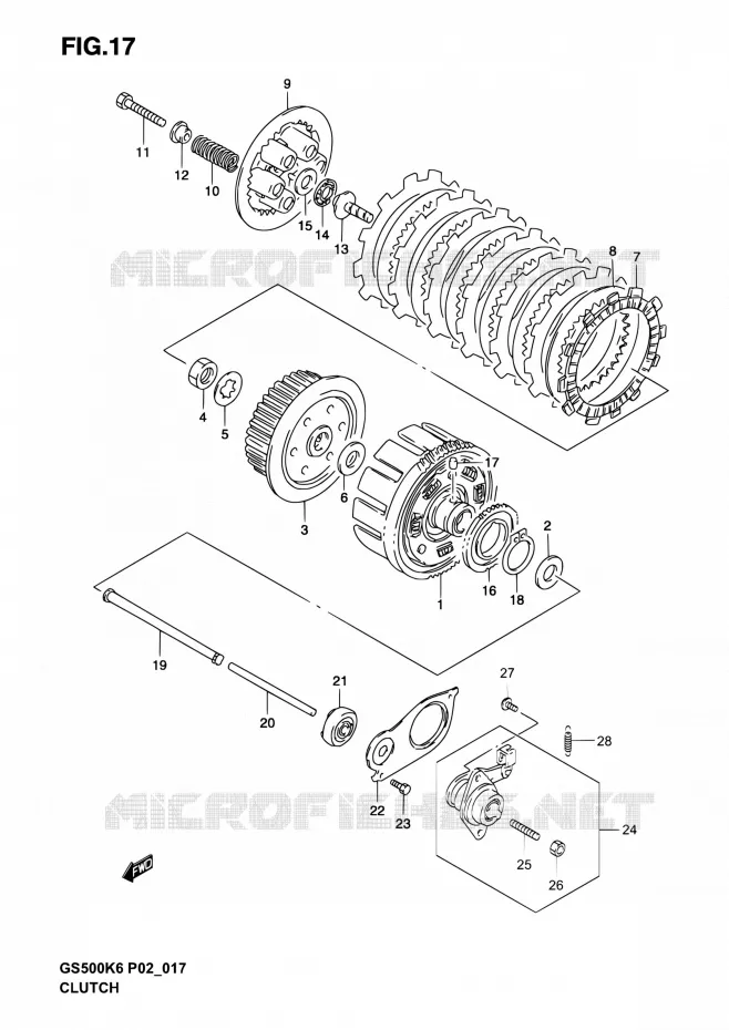 EMBRAYAGE Suzuki MOTO 500 GS-F 2005  GS500F K5 (P02,P19,P24,P54)