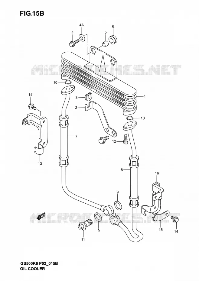 RADIATEUR D'HUILE (GS500FK4/K5/K6/FUK4/K5/K6) Suzuki MOTO 500 GS-F 2005  GS500F K5 (P02,P19,P24,P54)