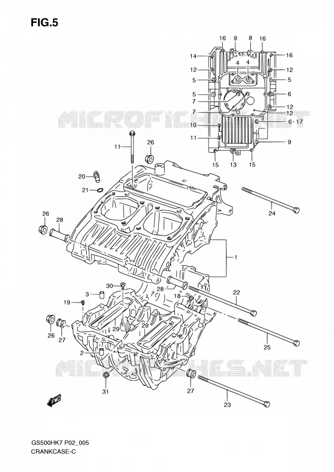 CARTER Suzuki MOTO 500 GS-F 2007  GS500FH K7 (P02,P19,P54)