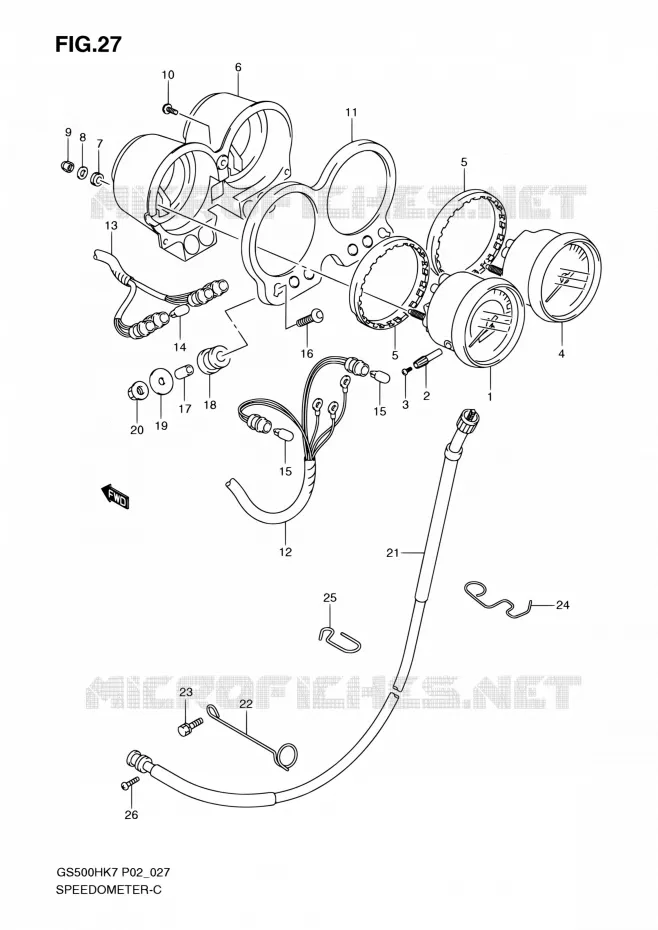 COMPTEUR (GS500FH/FM) Suzuki MOTO 500 GS-F 2007  GS500FH K7 (P02,P19,P54)