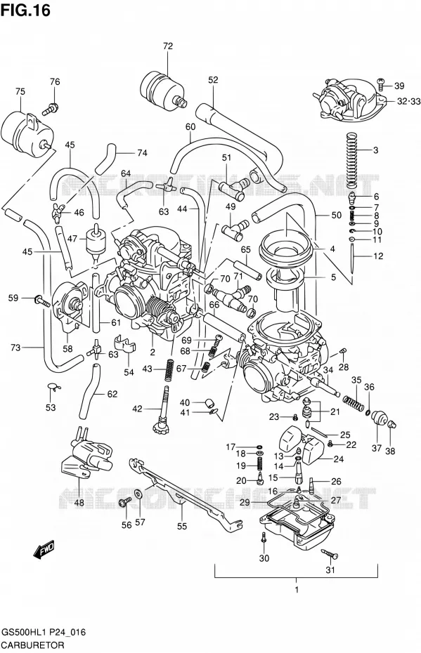 CARBURATEUR Suzuki MOTO 500 GS-F 2011  GS500FHL1(P24)