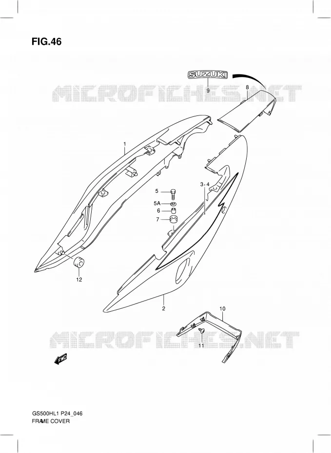 CARENAGES ARRIERE (GS500FH) Suzuki MOTO 500 GS-F 2011  GS500FHL1(P24)