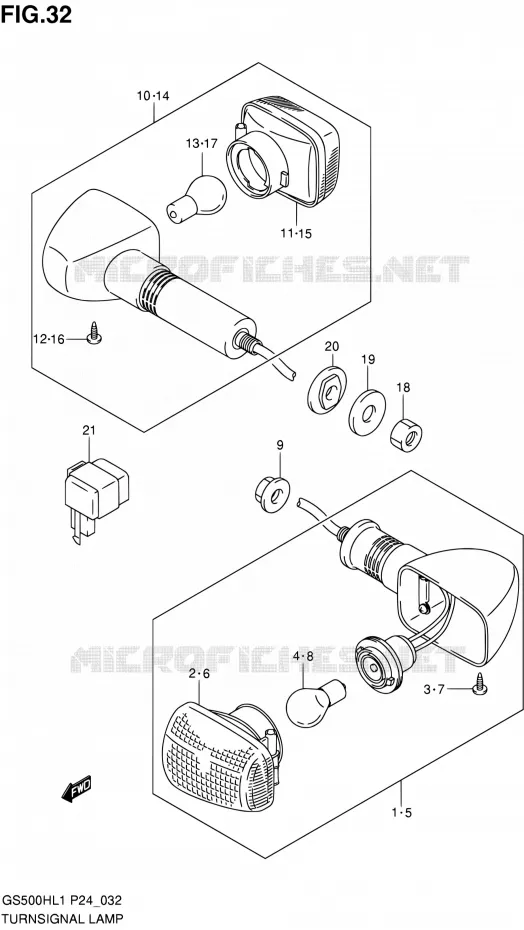 CLIGNOTANTS (GS500H) Suzuki MOTO 500 GS-F 2011  GS500FHL1(P24)