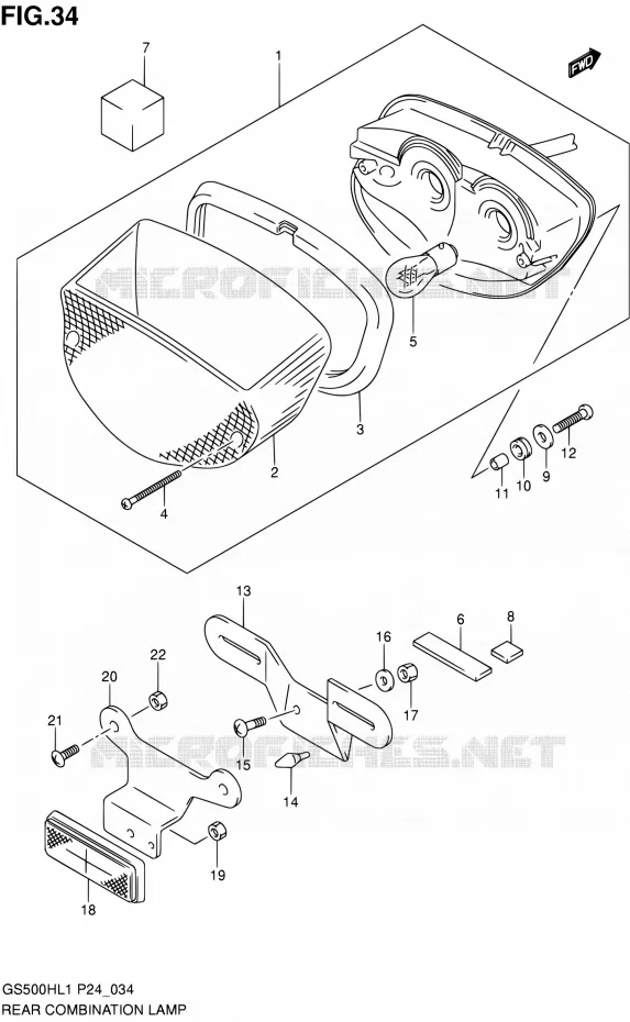 ENSEMBLE FEU ARRIERE Suzuki MOTO 500 GS-F 2011  GS500FHL1(P24)