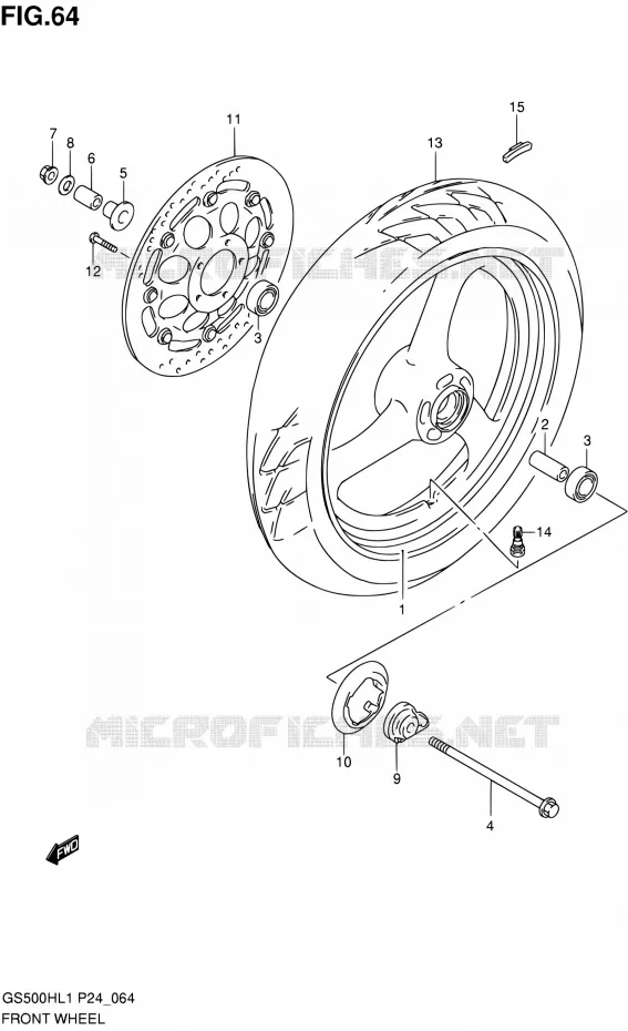 ROUE AVANT Suzuki MOTO 500 GS-F 2011  GS500FHL1(P24)