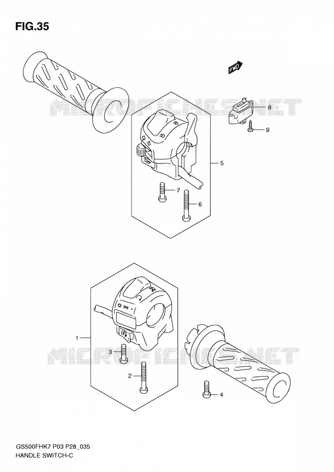 COMMODOS Suzuki MOTO 500 GS-E 2007  GS500H K7/GS500FH K7 (P03,P28,P33,P95)