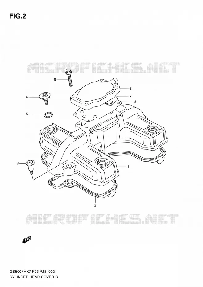 COUVRE CULASSE Suzuki MOTO 500 GS-E 2007  GS500H K7/GS500FH K7 (P03,P28,P33,P95)