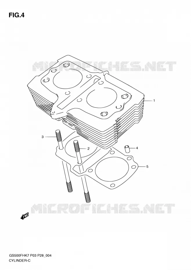 CYLINDRE Suzuki MOTO 500 GS-E 2007  GS500H K7/GS500FH K7 (P03,P28,P33,P95)