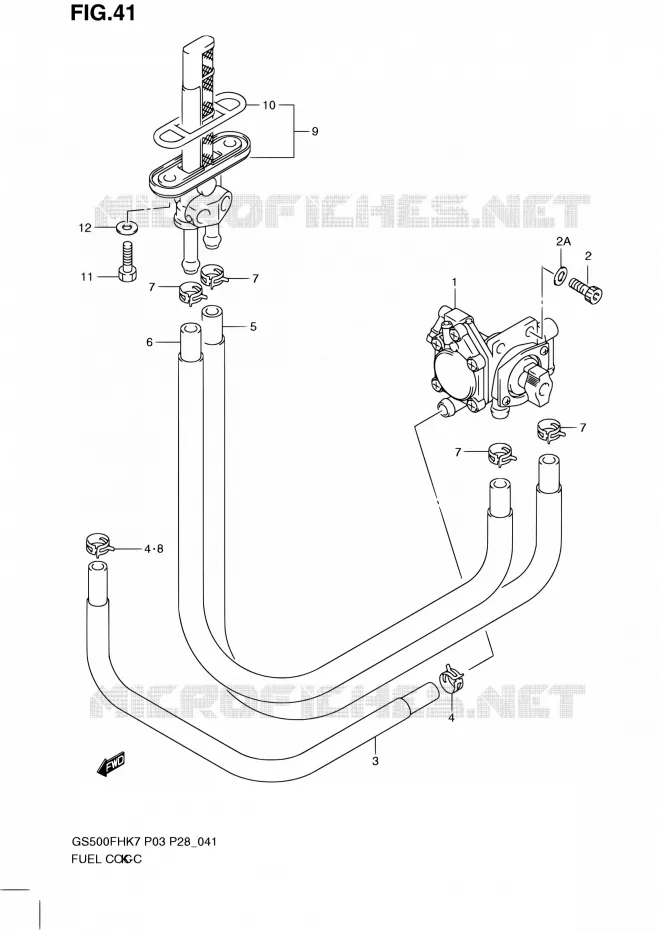 ROBINET D'ESSENCE Suzuki MOTO 500 GS-E 2007  GS500H K7/GS500FH K7 (P03,P28,P33,P95)