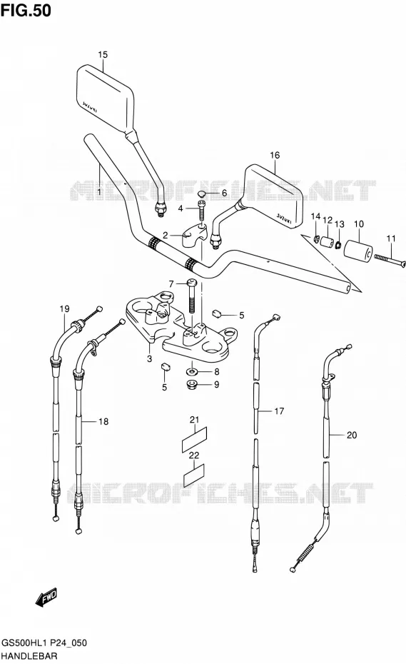 GUIDON (GS500H) Suzuki MOTO 500 GS-E 2011  GS500HL1(P24)