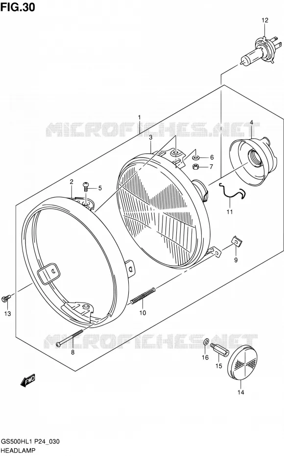 PHARE (GS500H) Suzuki MOTO 500 GS-E 2011  GS500HL1(P24)