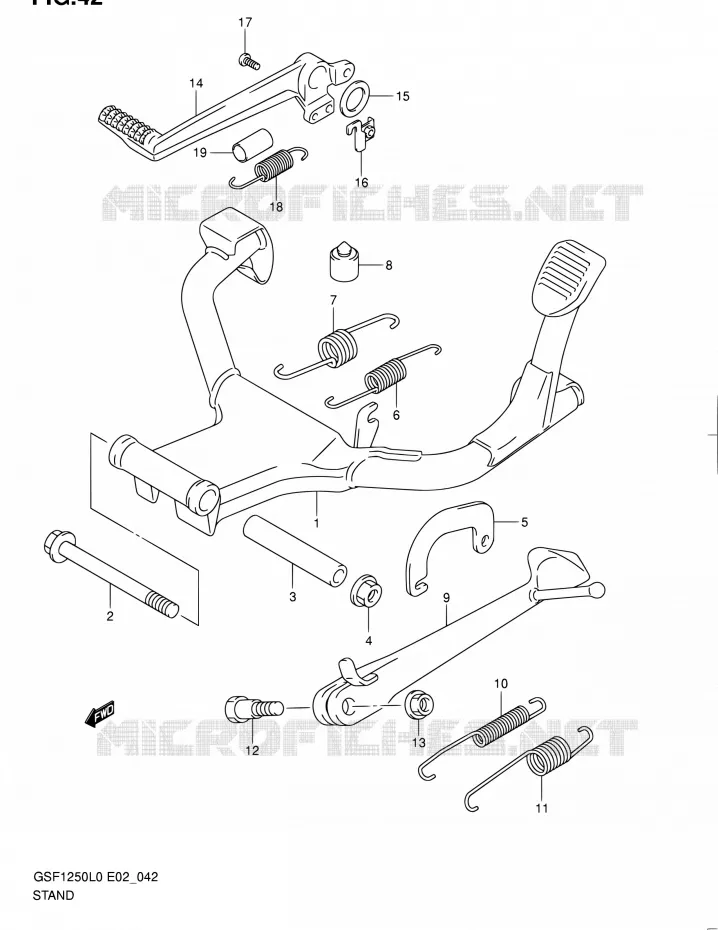 BEQUILLE Suzuki MOTO 1250 BANDIT 2011  GSF1250 L0 (E02,E19,E24)