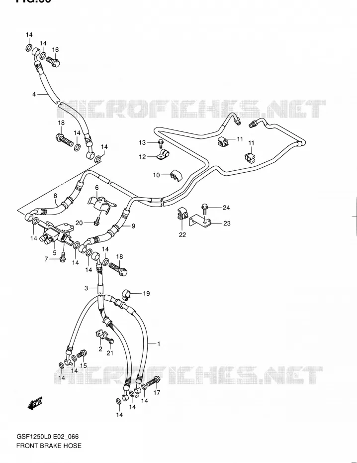 DURITE DE FREIN AVANT (GSF1250AL0) Suzuki MOTO 1250 BANDIT 2010  GSF1250 L0 (E02,E19,E24)