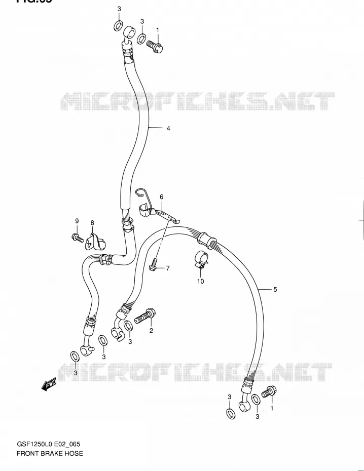 DURITE DE FREIN AVANT (GSF1250L0) Suzuki MOTO 1250 BANDIT 2010  GSF1250 L0 (E02,E19,E24)