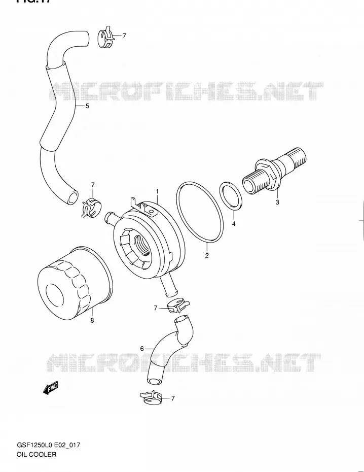 RADIATEUR D'HUILE Suzuki MOTO 1250 BANDIT 2010  GSF1250 L0 (E02,E19,E24)