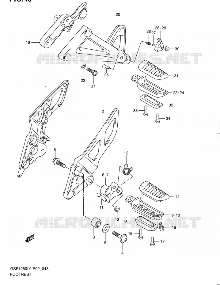 REPOSE PIED Suzuki MOTO 1250 BANDIT 2011  GSF1250 L0 (E02,E19,E24)