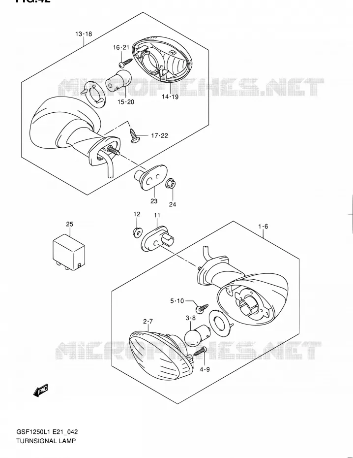 CLIGNOTANTS (GSF1250L1 E24) Suzuki MOTO 1250 BANDIT 2011  GSF1250L1