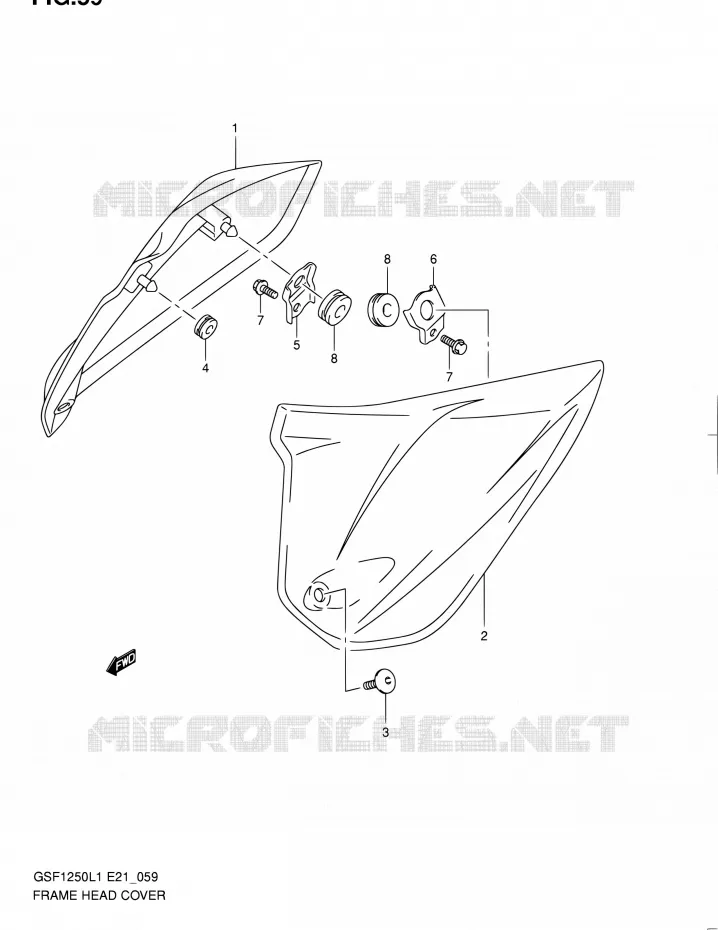 COUVERCLES DE CADRE AVANT Suzuki MOTO 1250 BANDIT 2011  GSF1250L1