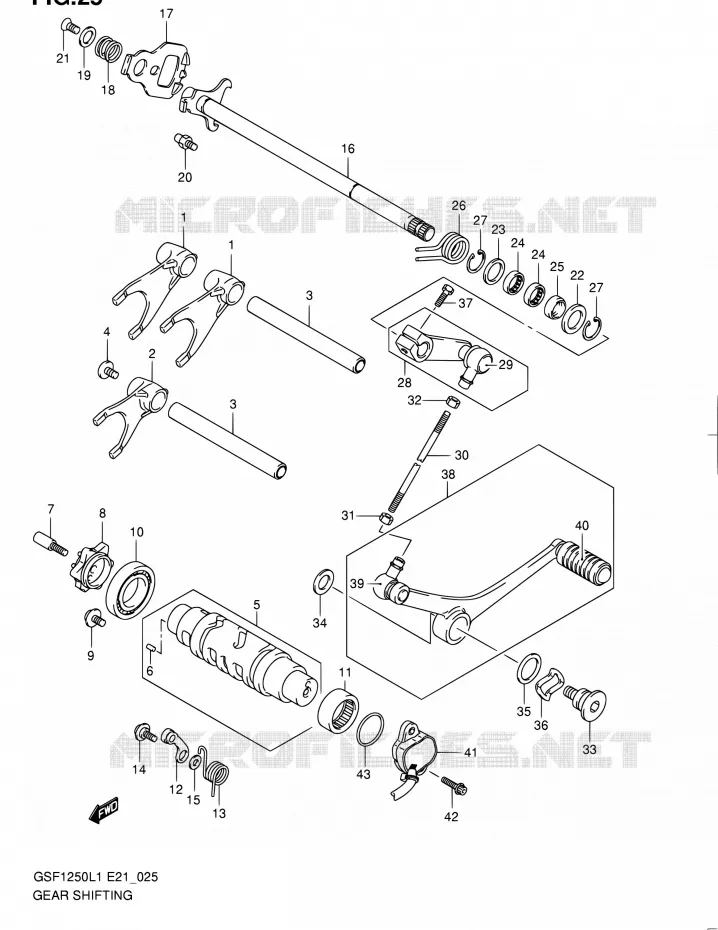 ENSEMBLE SELECTEUR DE VITESSES Suzuki MOTO 1250 BANDIT 2011  GSF1250L1