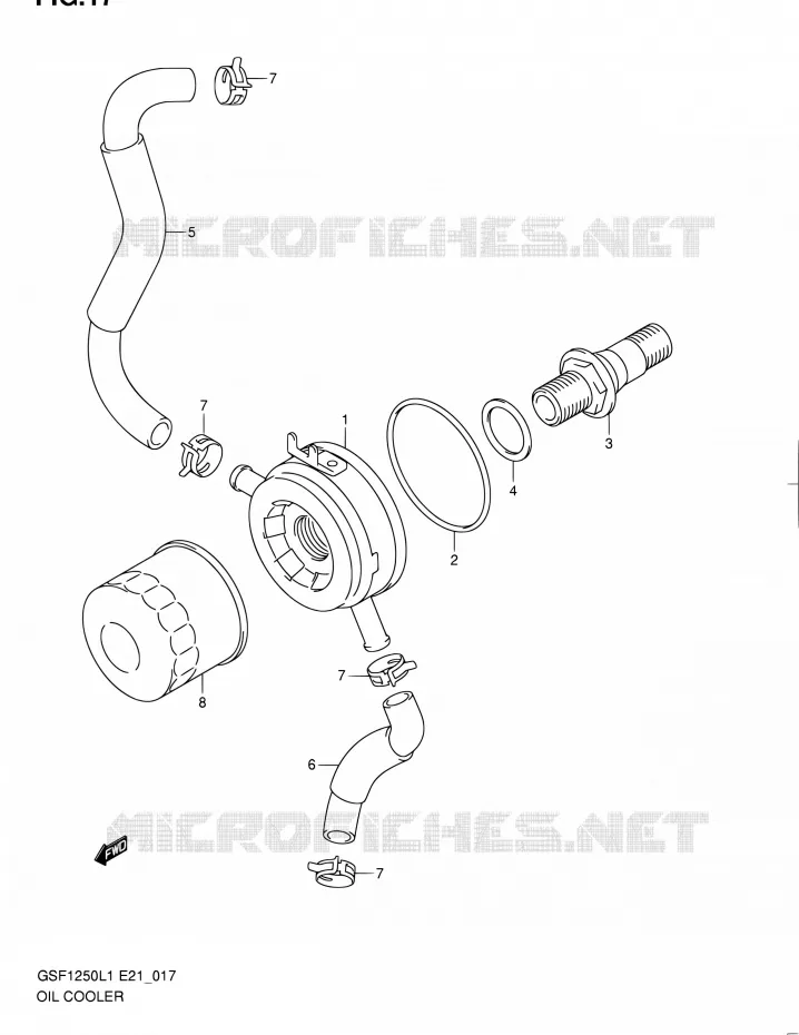 RADIATEUR D'HUILE Suzuki MOTO 1250 BANDIT 2011  GSF1250L1