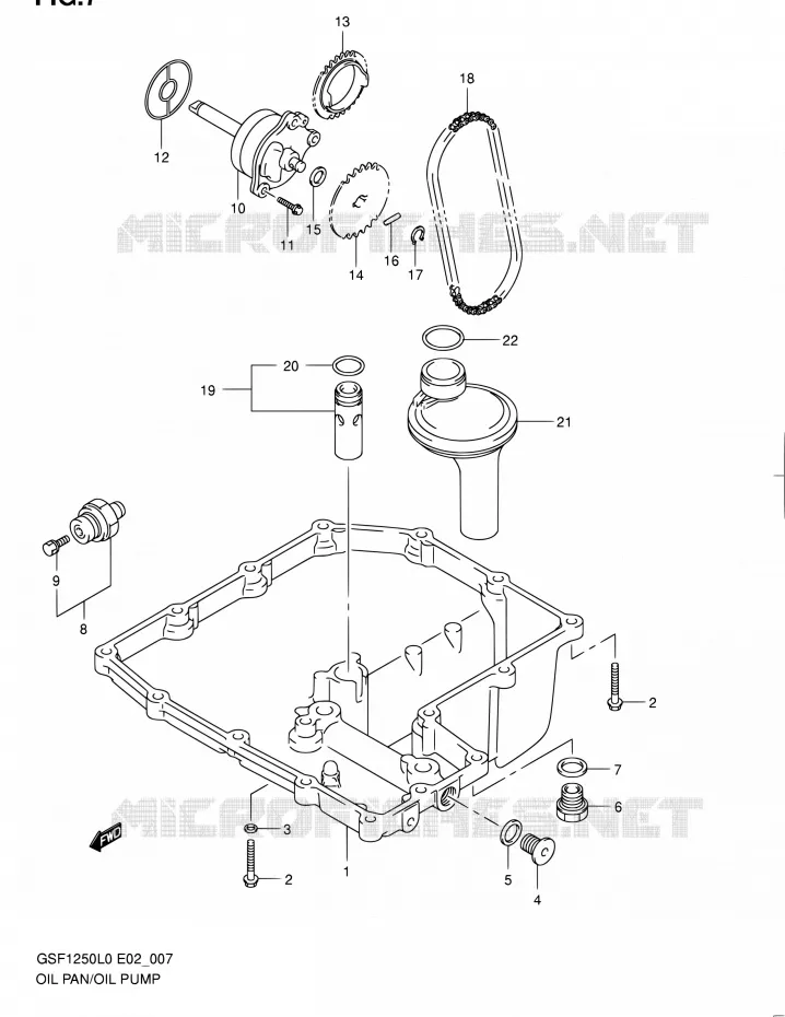 CARTER INFERIEUR - POMPE A HUILE Suzuki MOTO 1250 BANDIT 2010  GSF1250AL0(E19,E24)