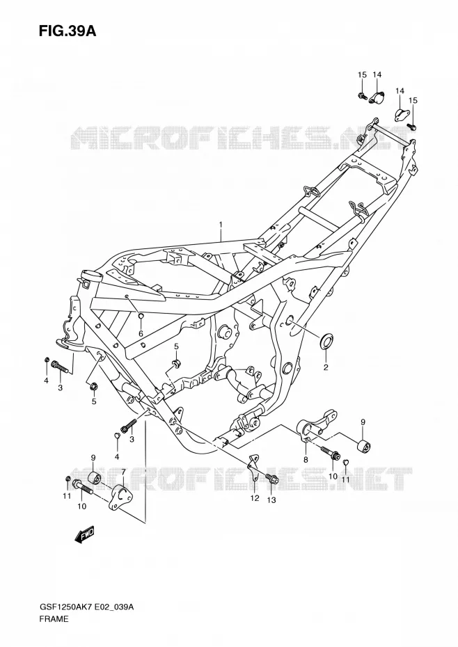 CADRE (MODEL K9) Suzuki MOTO 1250 BANDIT 2009  GSF1250S K9 (E02,E19,E24,E37)