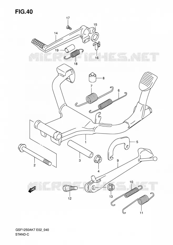 BEQUILLE Suzuki MOTO 1250 BANDIT 2010  GSF1250S L0 (E02,E19,E24,E37)