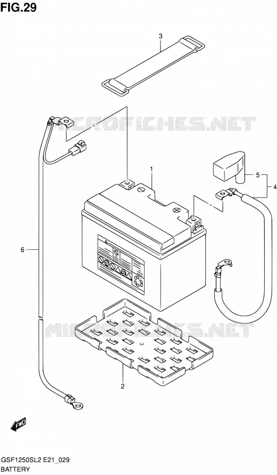 BATTERIE (GSF1250SL2 E21) Suzuki MOTO 1250 BANDIT 2012  GSF1250SL2(E24)