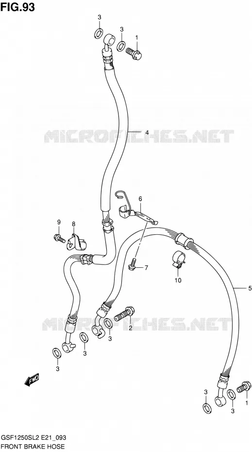 DURITE DE FREIN AVANT (GSF1250SL2 E24) Suzuki MOTO 1250 BANDIT 2012  GSF1250SL2(E24)