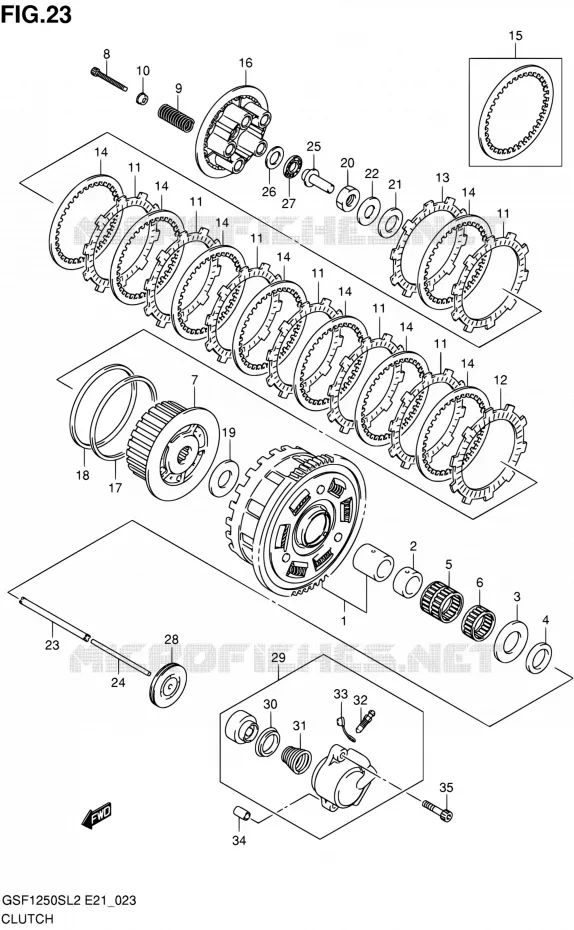 EMBRAYAGE Suzuki MOTO 1250 BANDIT 2012  GSF1250SL2(E24)
