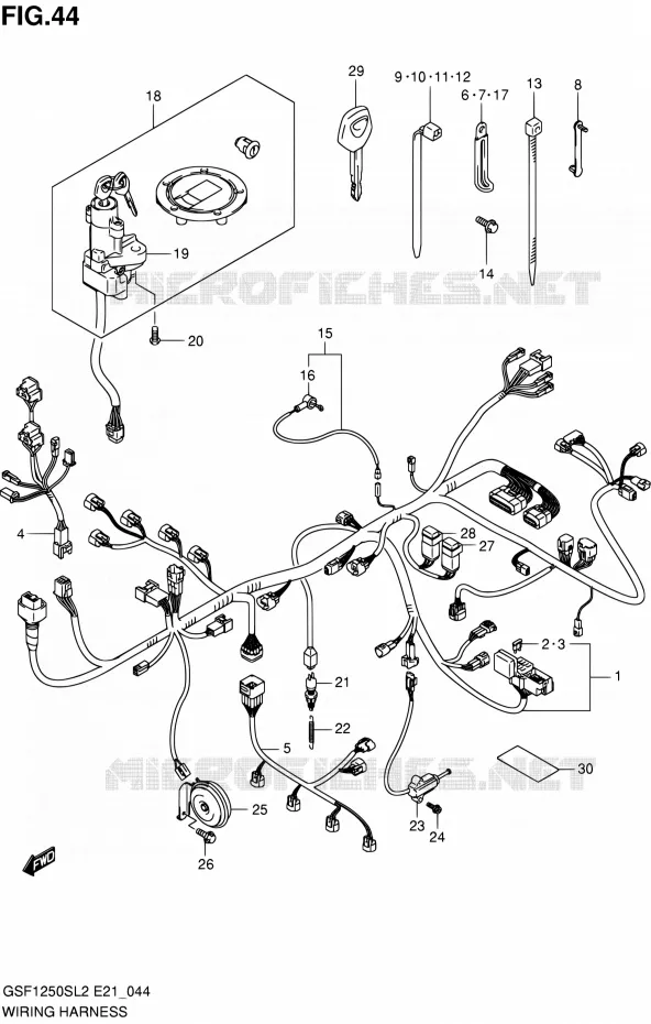 FAISCEAU ELECTRIQUE (GSF1250SL2 E24) Suzuki MOTO 1250 BANDIT 2012  GSF1250SL2(E24)
