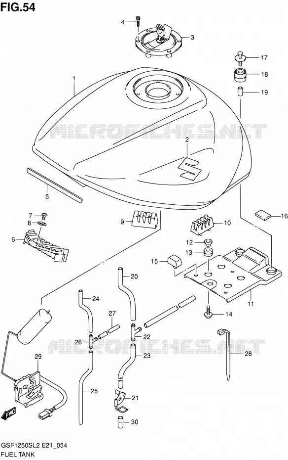 RESERVOIR D'ESSENCE (GSF1250SAL2 E24) Suzuki MOTO 1250 BANDIT 2012  GSF1250SL2(E24)
