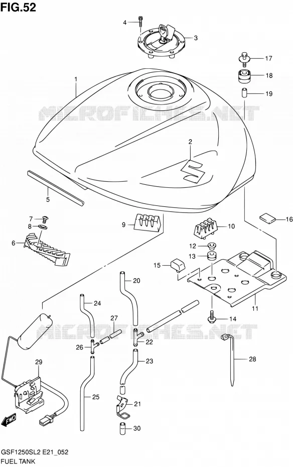 RESERVOIR D'ESSENCE (GSF1250SL2 E24) Suzuki MOTO 1250 BANDIT 2012  GSF1250SL2(E24)